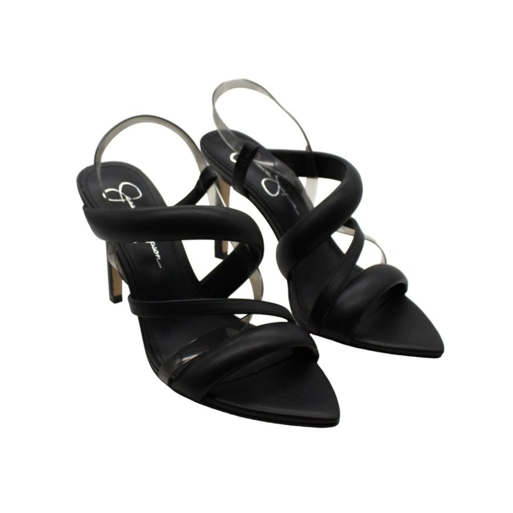 Krissta Womens Faux Leather Pointed Toe Heels